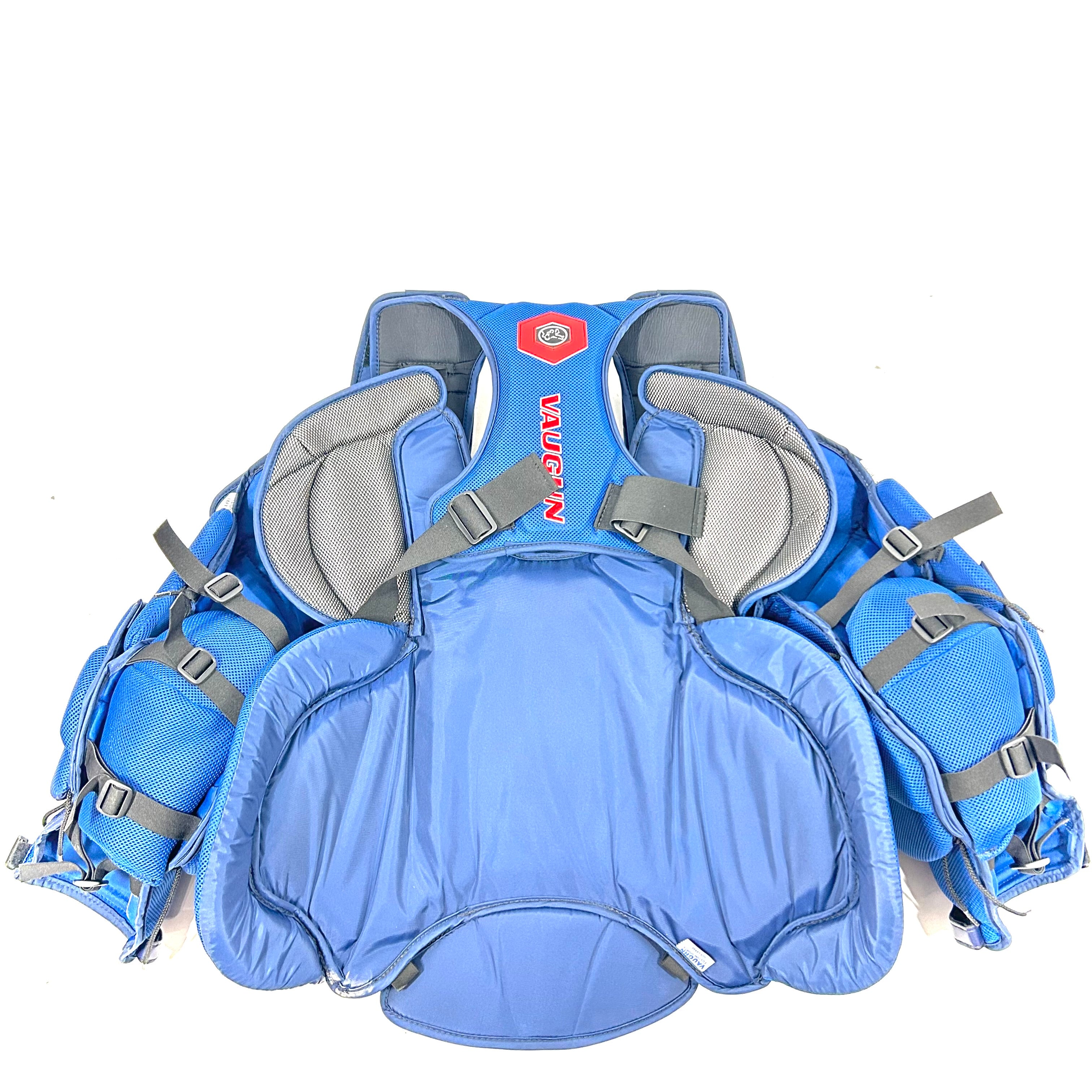 Vaughn V9 - Used Pro Stock Goalie Chest Protector (Blue/Red)